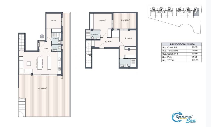 Duplex med markterrass