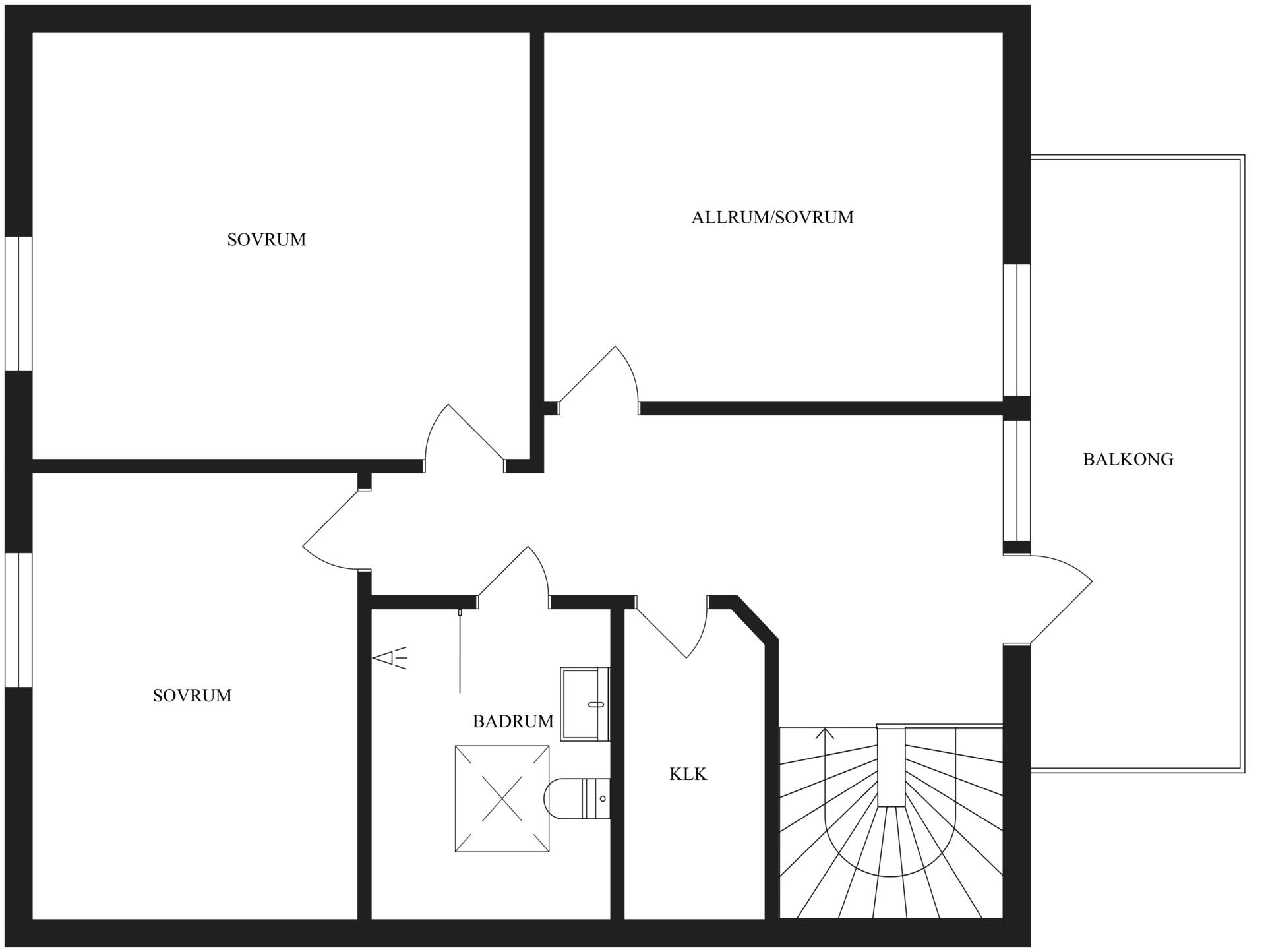 Planlösning - Övre plan