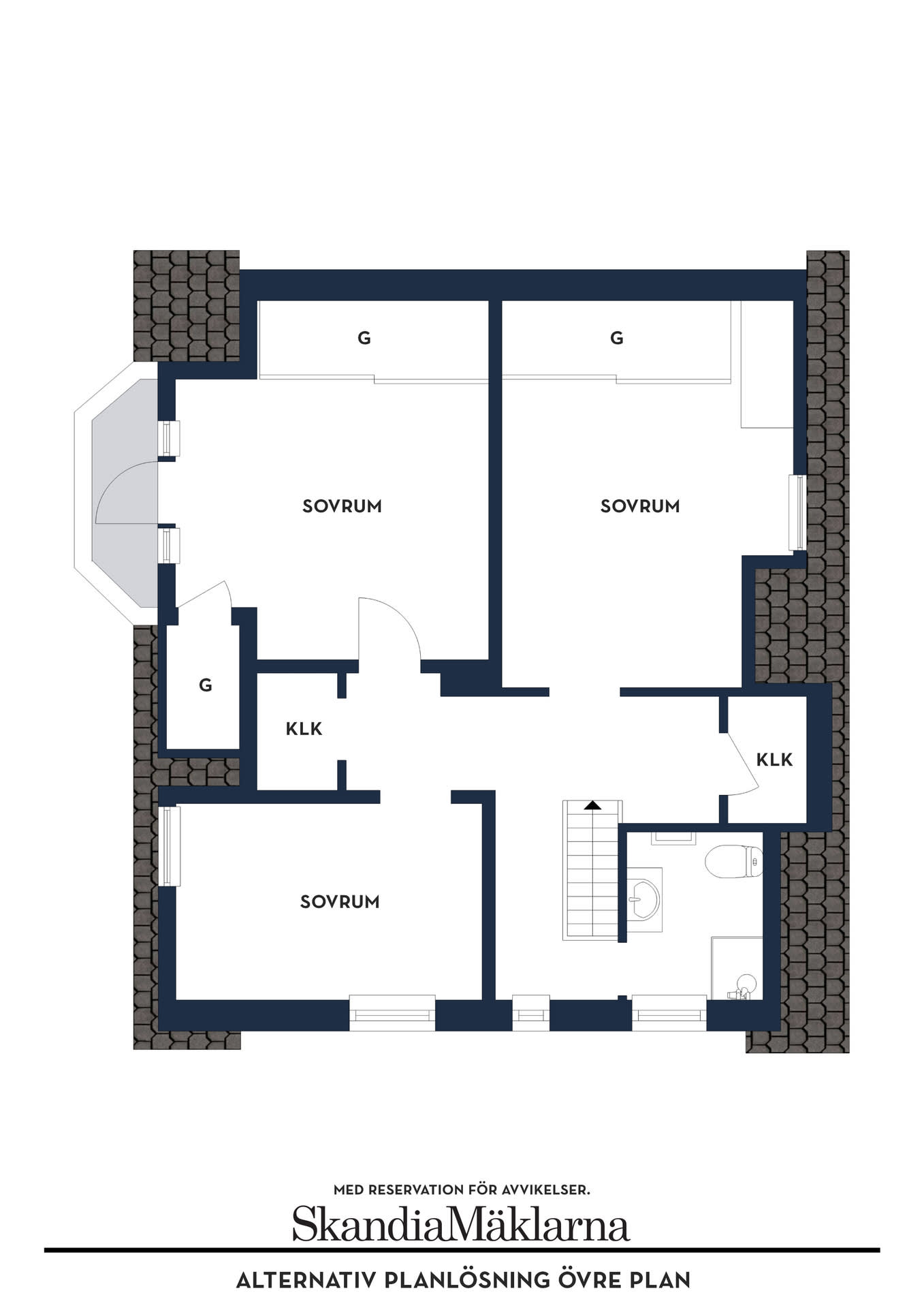 Aternativ planlösning övre plan