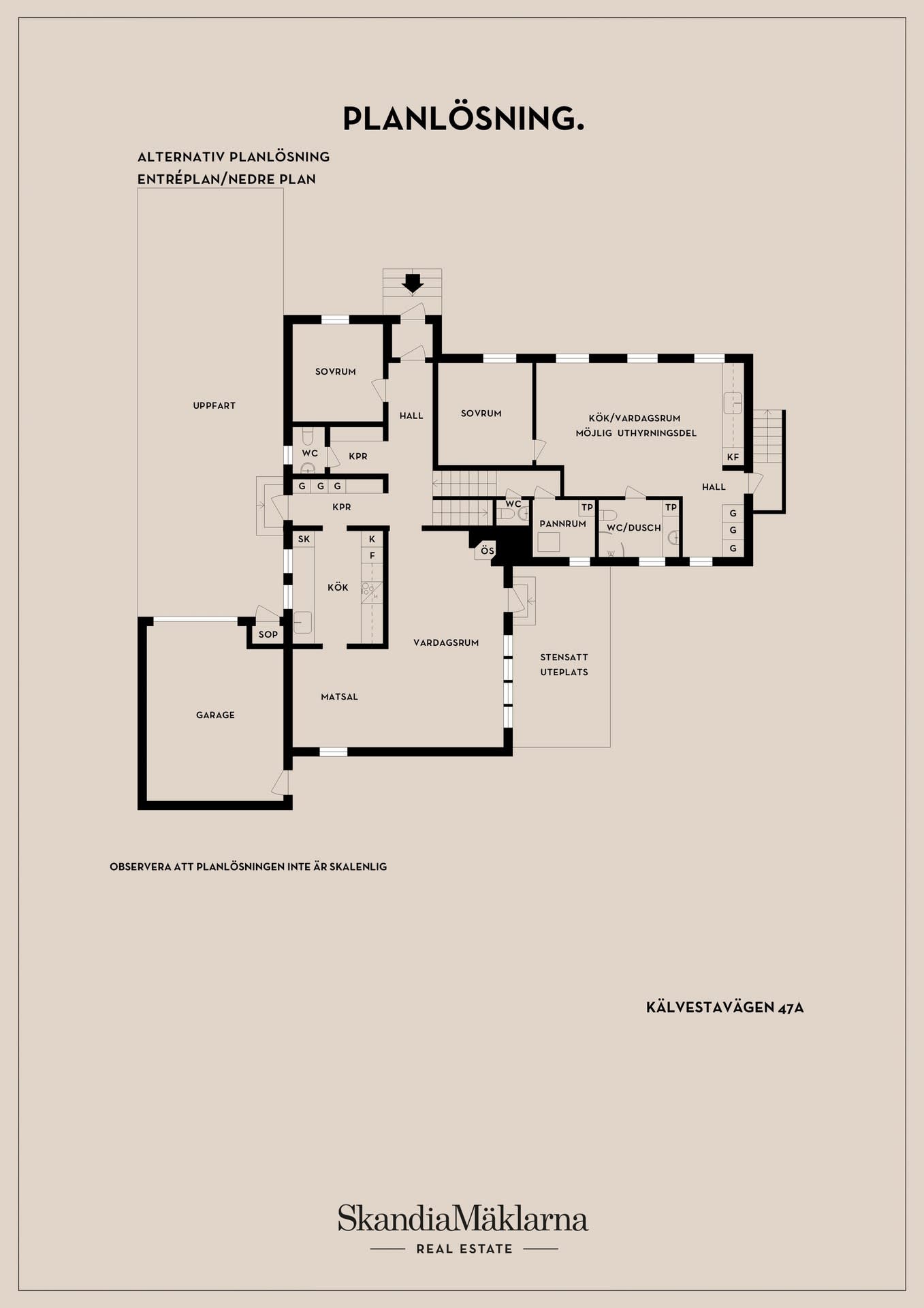 Alternativ Planlösning Entréplan & Nedre Plan