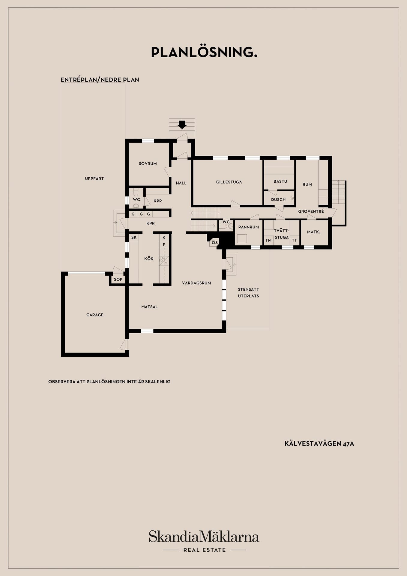 Planlösning Entréplan & Nedre Plan