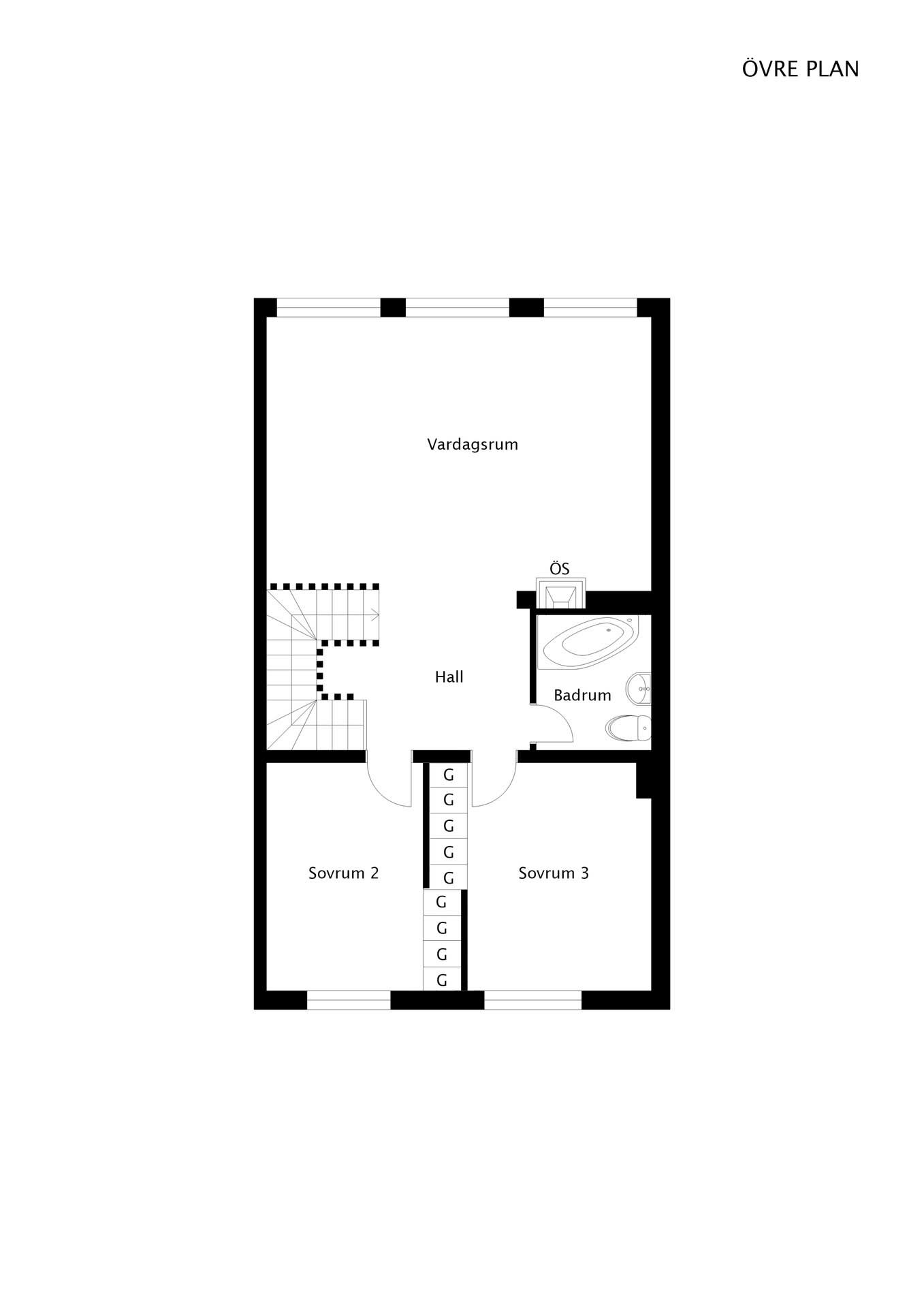 Planlösning Övre Plan